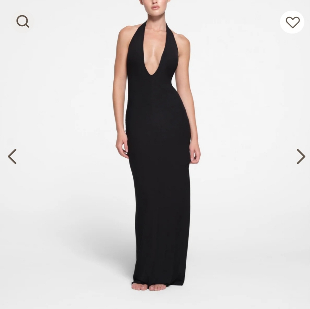 Skims Halter Black Dress